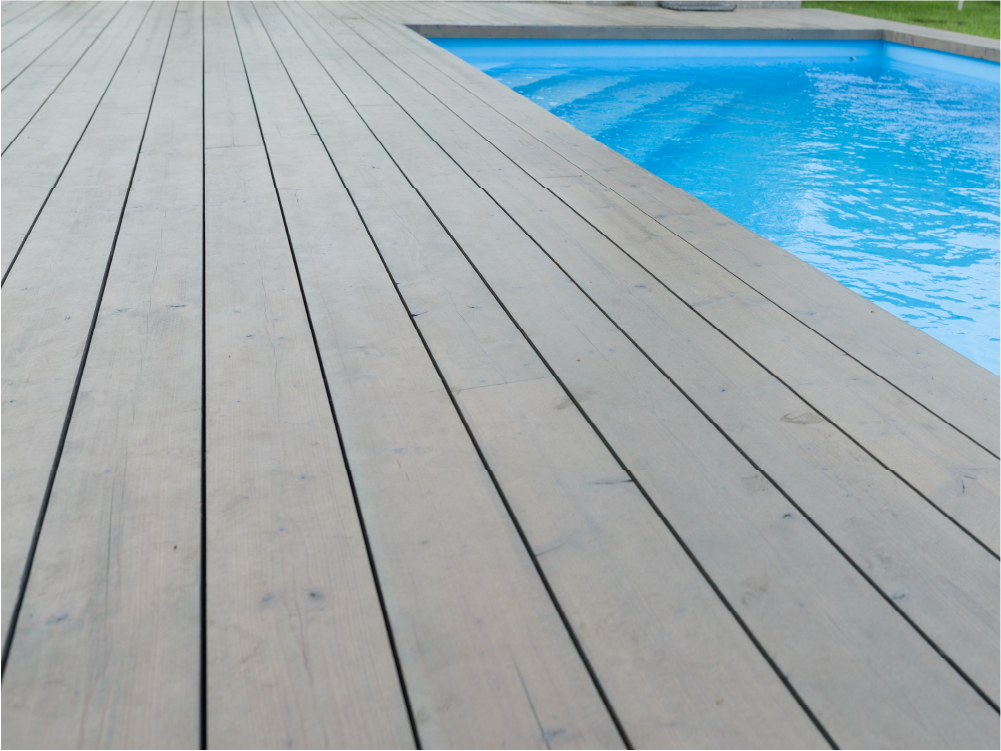 Image of freshly painted wood deck